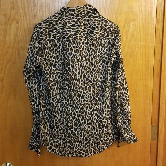 J.Crew Perfect Shirt Leopard - NEW Size 6 - Picture 3 of 4